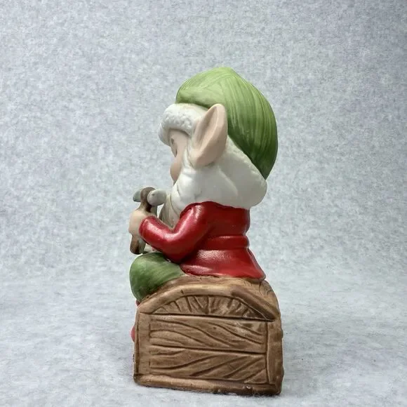 Vtg Homco Figurines Santa Elves Christmas Toy Makers 5406 Set Pixie Gnome - Picture 6 of 16